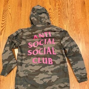 Anti Social Social Club Camo Pullover Windbreaker/Rain Jacket Women’s Small S